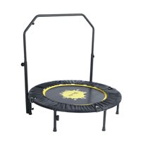 40" Foldable Mini Trampoline, Fitness Rebounder with Adjustable Foam Handle, Exercise Trampoline for Adults Indoor/Garden Workout Max Load 220lbs