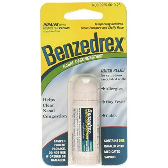 Benzedrex Inhaler Propylhexedrine Nasal Decongestant, 12 Count