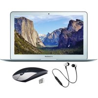 Refurbished Apple MacBook Air - 11.6-inch, Intel Core i5, Intel HD Graphics 6000, 128GB SSD, 4GB RAM, Bundle(Wireless Mouse, Headset), 180-day Warranty