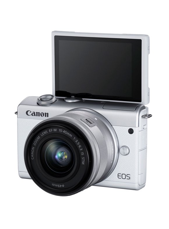 Canon EOS M200 Mirrorless Camera with EF-M 15-45mm IS STM Kit (White)