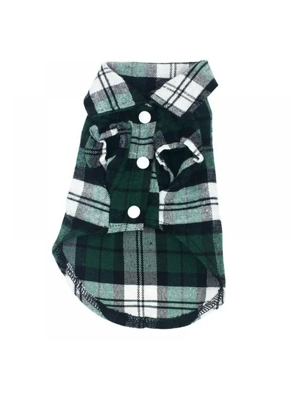 Retap Large and Small Dog Pet Plaid T Shirt Flannel Coat Jacket Clothes Costume Top UK