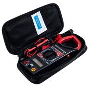 Wire Clamp Digital Multimeter with LCD Display and Needle Probes- Amp, Ohm and Voltage Tester for Outlets, Wire Continuity and Batteries by Stalwart