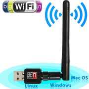 WiFi Antenna 2.4G/150Mbps Wireless USB Wifi Adapter External Antennas WiFi Dongle for PC Desktop Laptop Support Windows XP, Win Vista,Win 7,Win 8, Win 10,Mac OS