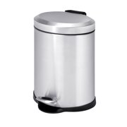 Honey Can Do 1.3 Gallon Oval Step Trash Can, Stainless Steel