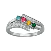 Keepsake Personalized Family Jewelry Birthstone Flourish Mother's Ring available in Sterling Silver, Gold and White Gold