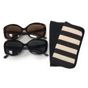 Classic Womens Sunglass Readers Invisible Bifocal Reading Sunglasses with Eyewear Cases +1.25 - +2.75 (Glossy Black, Tortoise Brown, 1.25)