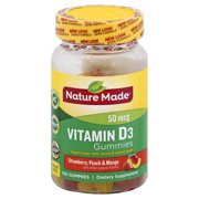 NATURE MADE Vitamin D3, 50 mcg, Gummies, Strawberry, Peach & Mango, Value Size, 150.0 CT