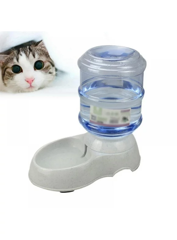 Pet Food Water Feeder Dispenser Bundle for Dogs Cats Automatic Replenish Waterer Dry Food Storage Container Bowl, Small Medium Dog Cat Feeding Watering Fountain Supplies