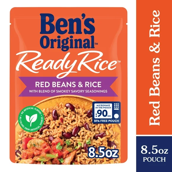Ben's Original Ready Rice Red Beans and Rice, Easy Flavored Rice Dinner Side, 8.5 Ounce Pouch