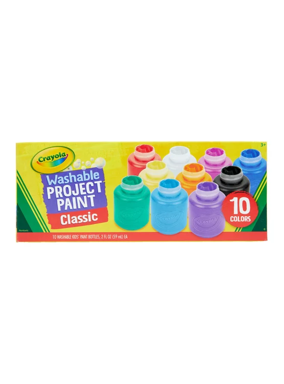 Crayola Washable Kids Paint Set, 10 Ct, Back to School Supplies for Kids, Asstd Colors