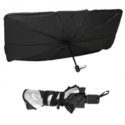 Mgaxyff Car Sun Umbrella,Foldable Car Dashboard Sun Umbrella Front Windshield Sunshade with Escape Safety Hammer,Windshield Sunshade