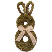 Easter Rabbit Wreath, Handmade Artificial Wreaths in The Fhape of a Rabbit, Suitable for All Seasons, for Front Door, Wall, Window, Home Decoration.(Green)