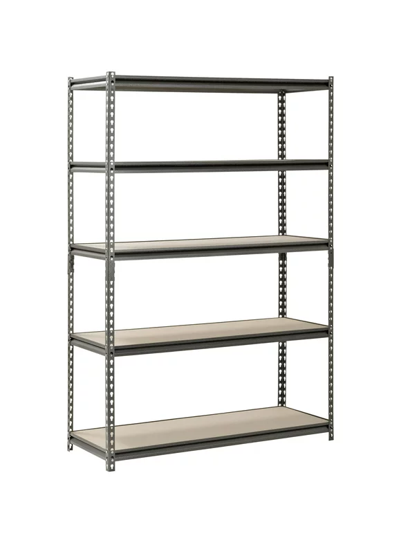 Muscle Rack 48"W x 18"D x 72"H 5-Shelf Steel Freestanding Shelves, Silver