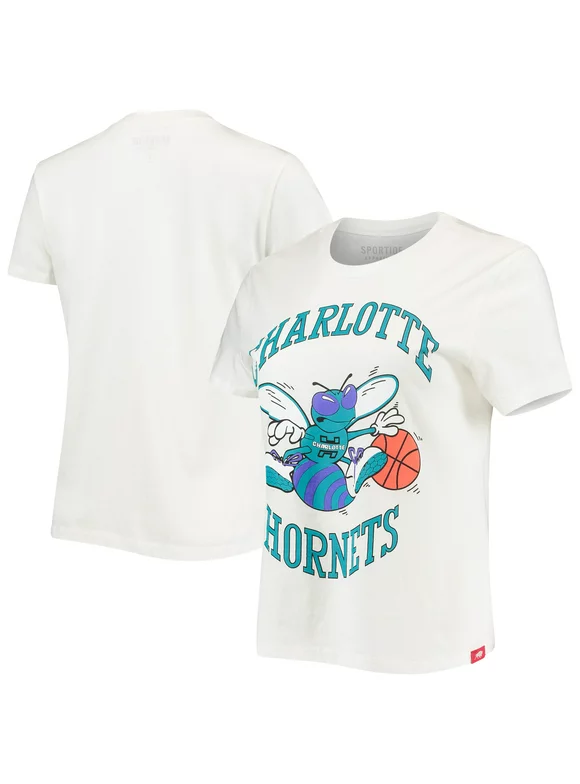Women's Sportiqe White Charlotte Hornets Arcadia T-Shirt
