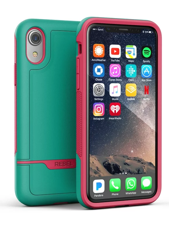 iPhone XR Protective Case, Military Grade Rugged Protection (Rebel) Teal