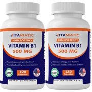 2 Pack Vitamatic Vitamin B1 (Thiamine) 500mg, 120 Capsule