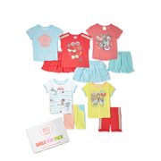 365 Kids From Garanimals Girls Shore Party Mix & Match Kid-Pack Gift Set, 10-Piece Outfit Set, Sizes 4-10
