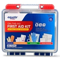 Equate On-The-Go First Aid Kit, 85 Items, 2 Pack
