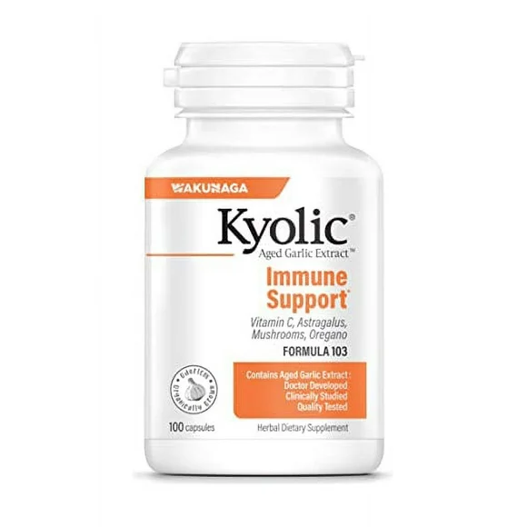 Kyolic Aged Garlic Extract Formula 103 Immune Support, 100 Capsules (Packaging May Vary)