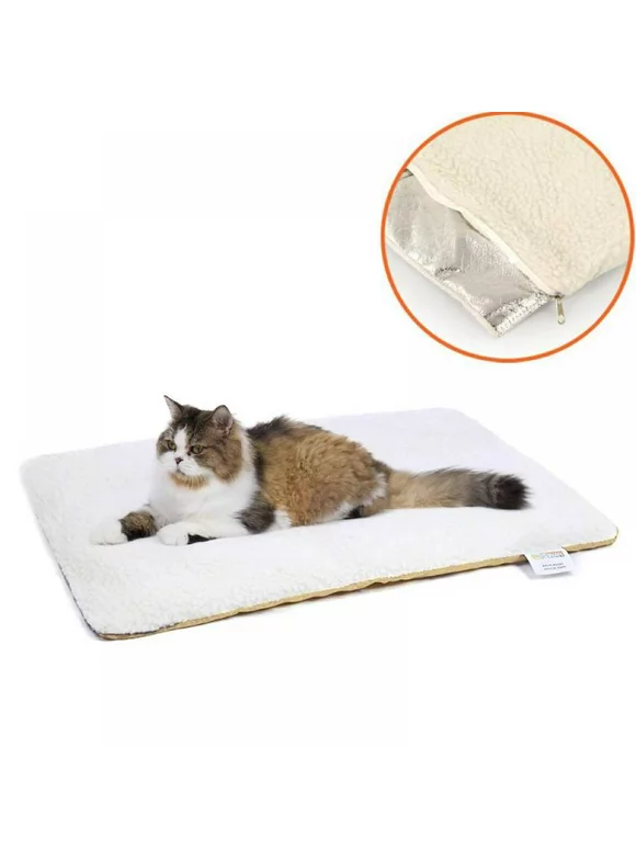 Pet Heating Pad for Dogs and Cats,Heated Pet Mat Soft Fleece Cover
