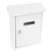 SereneLife SLMAB01 Indoor Outdoor Wall Mount Locking Mailbox with Window, White