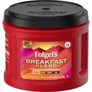 Folgers Breakfast Blend Ground Coffee, Smooth & Mild Coffee, 25.4 Ounce Canister