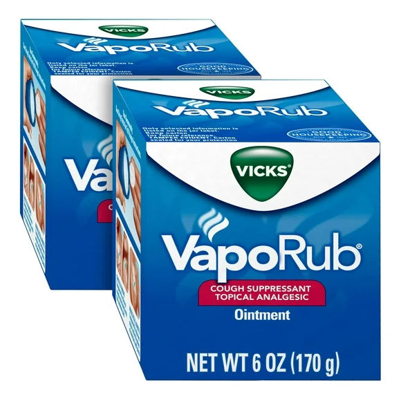 Vicks Vaporub Cough Suppressant Chest Rub Ointment, Original, 6 oz