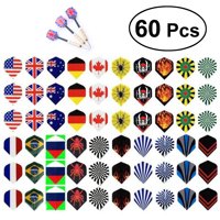 OUNONA 60Pcs Mixed Style Professional Dart Flights Darts Accessory Outdoor and Indoor Sports Standard Dart Tail Wings