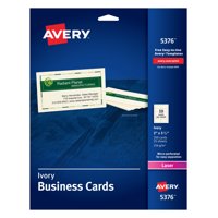 Avery 2" x 3.5" Ivory Business Cards, Sure Feed, Laser, 250 (5376)