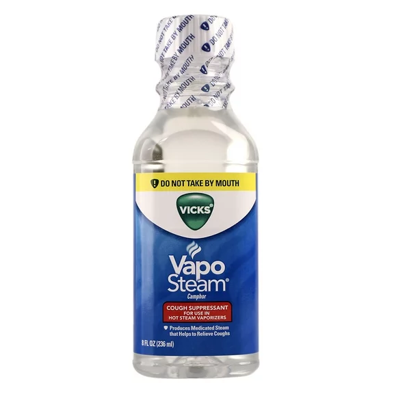 Vicks Vapo Steam, for Use in Vicks Vaporizers and Humidifiers, for Cough and Cold, 8 fl oz, VIN008V1