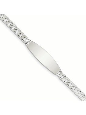 .925 Sterling Silver 6.00MM Curb Link ID Bracelet 8.50 Inches