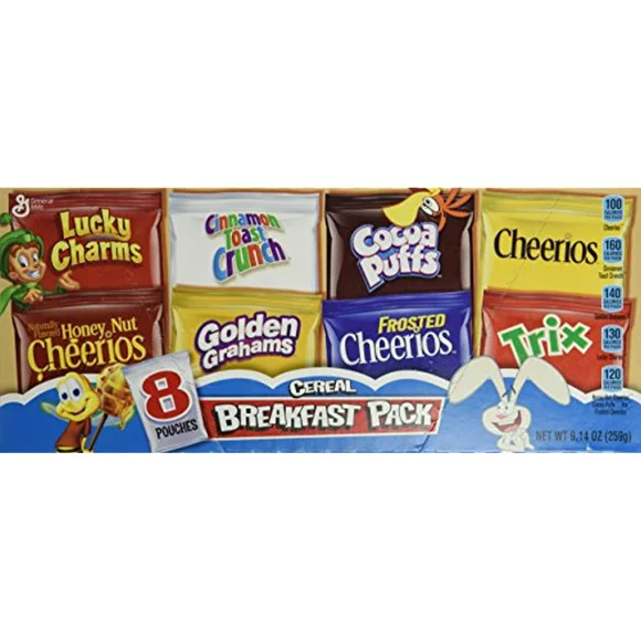General Mills Cereal Variety Pack, 8 Pouches 9.14 Oz