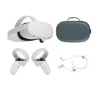2021 Oculus Quest 2 All-In-One VR Headset, Touch Controllers, 64GB SSD, 1832x1920 up to 90 Hz Refresh Rate LCD, Glasses Compitble, 3D Audio, Mytrix Carrying Case, Earphone