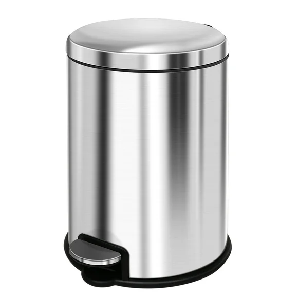 EKO Essentials Serene 1.3 Gallon/5 Liter Stainless Steel Step Trash Can Wastebasket