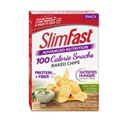 SlimFast Advanced Nutrition 100 Calorie Snacks, Sour Cream & Onion Baked Chips, Pack of 5