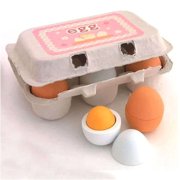 Meihuida 6PCS Wooden Eggs Yolk Pretend Play Kitchen Food Cooking Kids Children Baby Toy