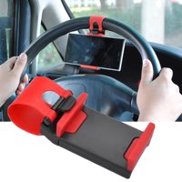 Besufy Universal Auto Car Steering Wheel Mobile Phone Holder Clip Stand Cradle for GPS Black Red