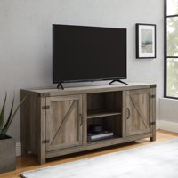58" Barn Door TV Stand with Side Doors for TVs up to 65", Multiple Finishes