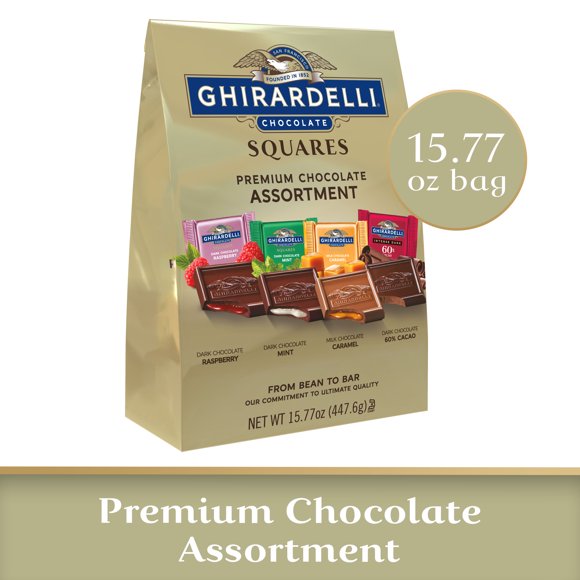 GHIRARDELLI Premium Assorted Chocolate Squares, Chocolate Assortment for Mother's Day, 15.77 Oz Bag