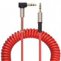 3.5Mm Male To Male Audio Cable by FREEDOMTECH 5FT Universal Auxiliary Cord 3.5mm Male to Male 90 Degree Audio Aux Cable 3.5mm Connector for iPods iPhones iPads Galaxy Home Car Stereos Red