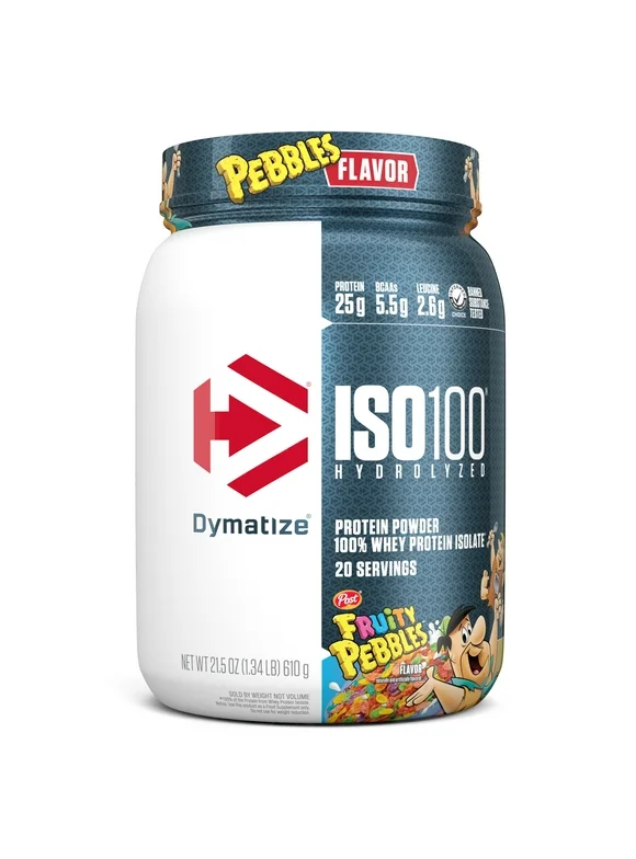 Dymatize ISO100 Hydrolyzed Whey Isolate Protein Powder, Fruity Pebbles, 20 Servings