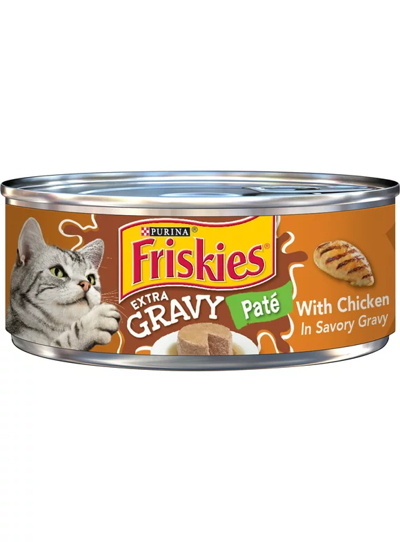 Friskies Chicken Extra Gravy Pate Wet Cat Food, 5.5 oz Can