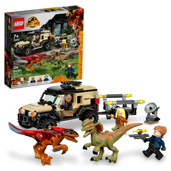 LEGO Jurassic World Dominion Pyroraptor & Dilophosaurus Transport 76951 (279 Pieces)