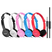 KUBITE T-111 3.5mm Wired Over-ear Headphones Foldable Sports Headset Portable Music Gaming Earphones w/ Microphone for Kids MP4 MP3 Smartphones Laptop Tablet PC