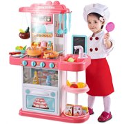 Kitchen Set for Kids Mundo Toys Pretend Play Set Pink Cook W Sound Light