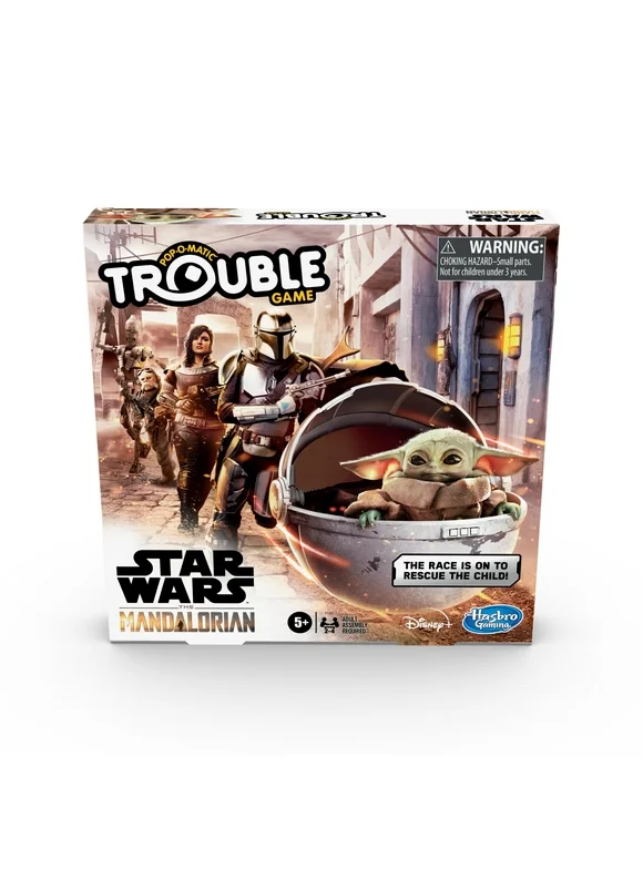 Trouble: Star Wars The Mandalorian Edition, Family Party Board Game for Kids and Adults