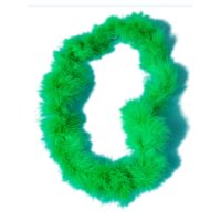 36" Hawaiian Green Fluffy Boa Lei Necklace St Patricks Day Costume Accessory