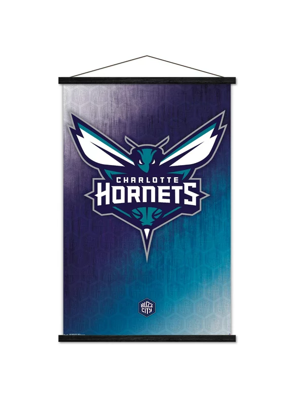 NBA Charlotte Hornets - Logo 14 Wall Poster with Wooden Magnetic Frame, 22.375" x 34"