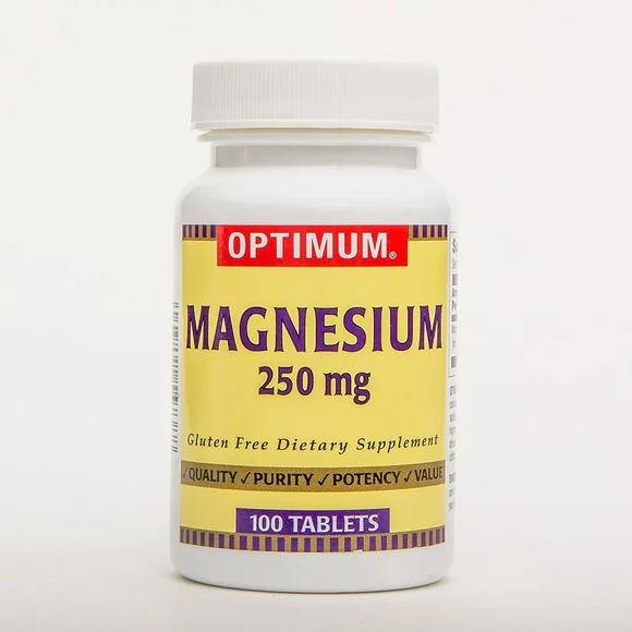 Optimum Magnesium Tablets, 250 mg, 100 Count