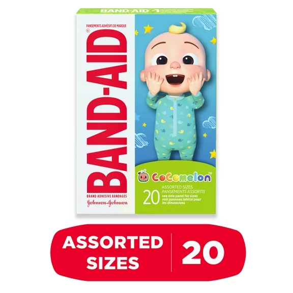 Band-Aid Brand Bandages for Kids, Moonbug CoComelon, Assorted, 20 Ct